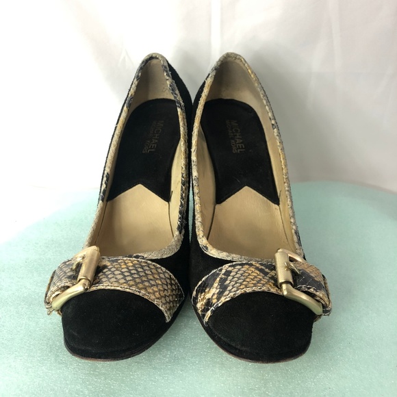 Women's Michael Kors Pumps Black Suede High Heels - Picture 2 of 8